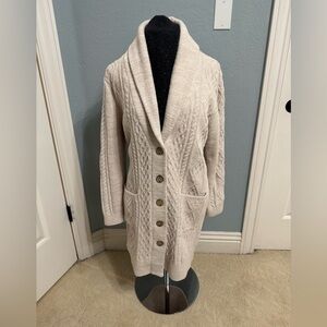 Barefoot Dreams Cream Cable Knit Cardigan